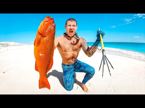 Catch And Cook With Hand Spear On Remote Island (VS THE BOYS) thumbnail
