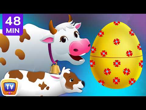 Learn Farm Animals with Surprise Eggs | Animal Sounds Song for Kids | 48 Min | ChuChu TV thumbnail