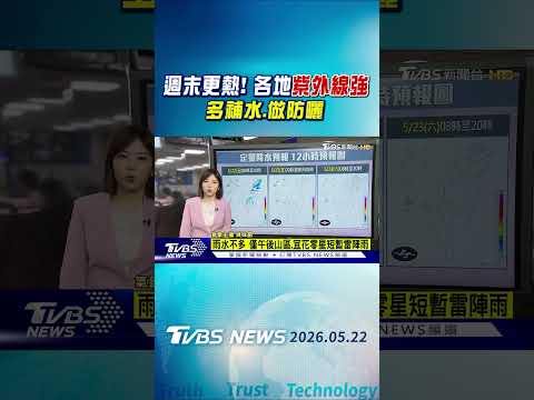 天氣/週末更熱! 各地紫外線強 多補水.做防曬 ｜氣象主播 吳姝叡｜午間氣象｜TVBS新聞20260522 @TVBSNEWS01 thumbnail