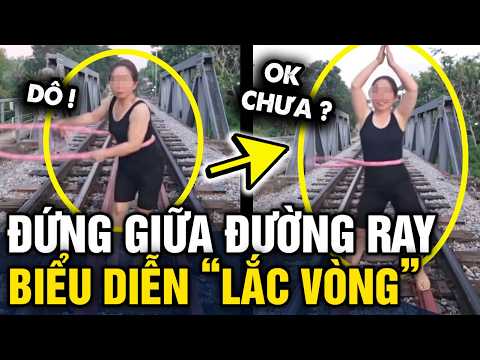 Tuổi này KHÓ BẢO LẮM, bà cô ĐỨNG GIỮA ĐƯỜNG RAY tập lắc vòng | Tin 3 Phút thumbnail