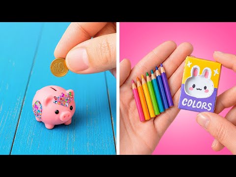 Most Satisfying Mini Crafts Ever 😍 DIY School Supplies and More! thumbnail